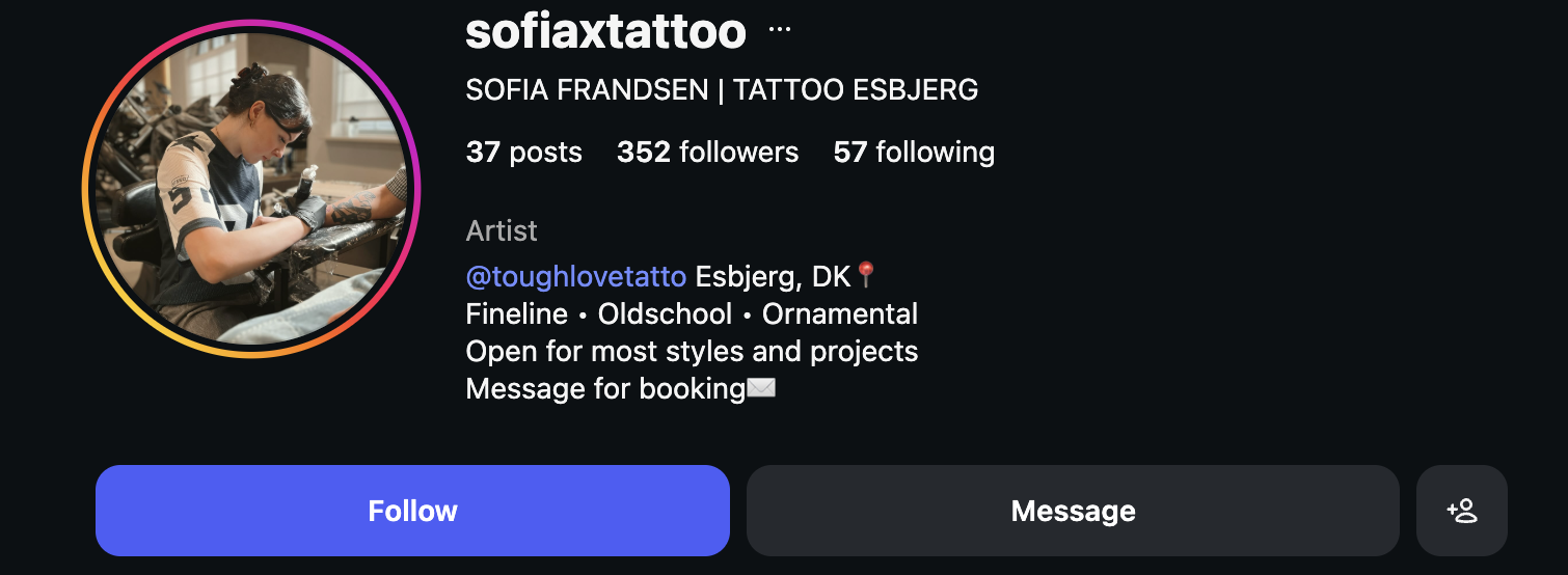 @sofiaxtattoo — Sofia, lærling ved Tough Love Tattoo i Esbjerg
